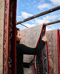 خشک کردن قالی در قالیشویی لاهیجان